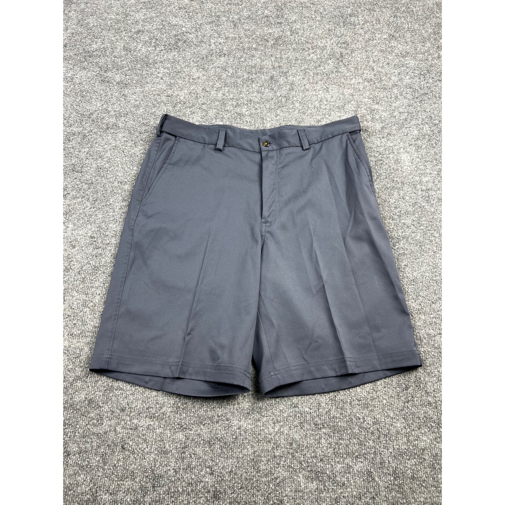 Pebble Beach Dry-Luxe Performance Mens Gray Golf Shorts Sz 34 Stretch Flat Front